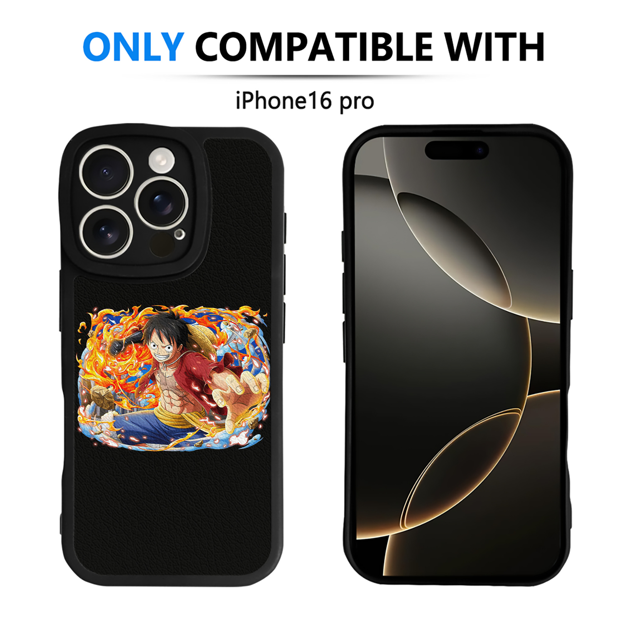 （画像用） ワンピース モンキー・D・ルフィ ONE PIECE Monkey D. Luffy 【iPhone 16シリーズ対応】シリコンスマホケース（レザー調） 材質：シリコン